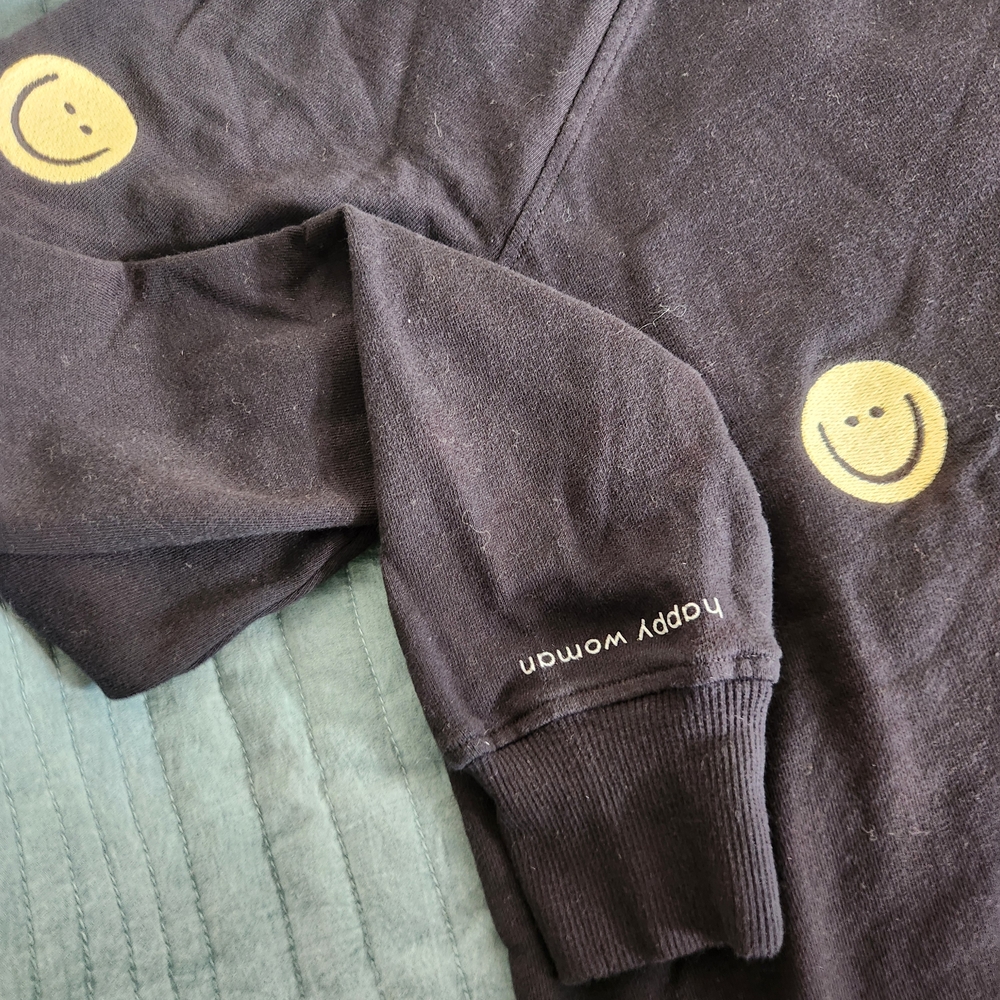 Peace Love World Black Sweatshirt with Yellow Accents - Picture 3 of 3